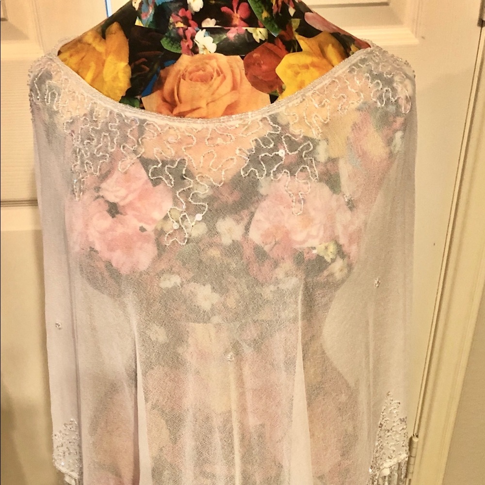 Slip over  beautiful white sheer cover up